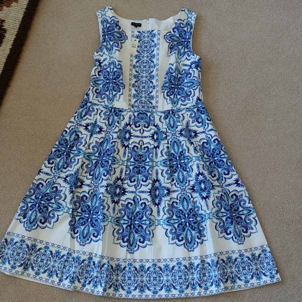 Talbot's blue and white dress